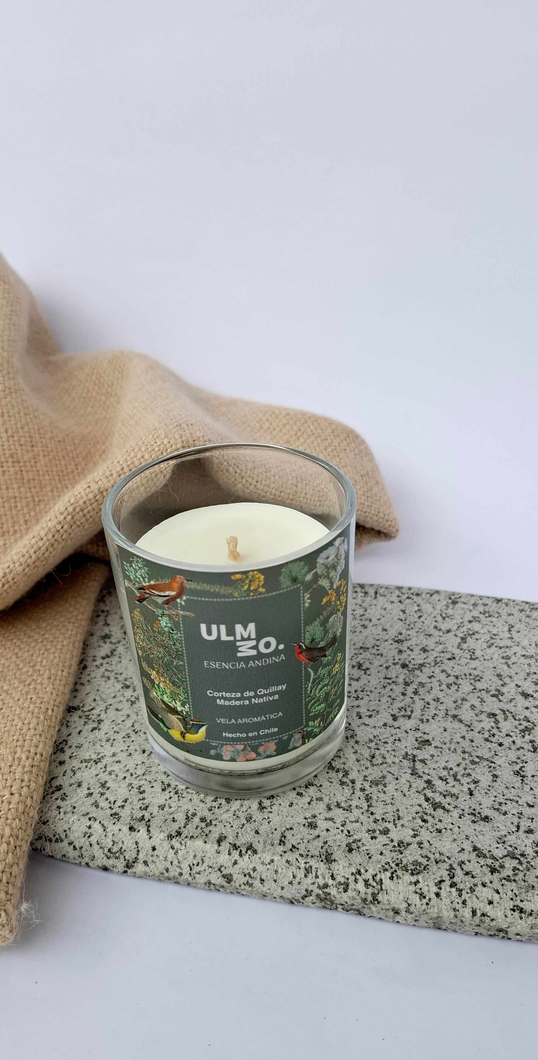 Vela de Soja Corteza de Quillay y Madera Nativa 200grs - Creado en Chile