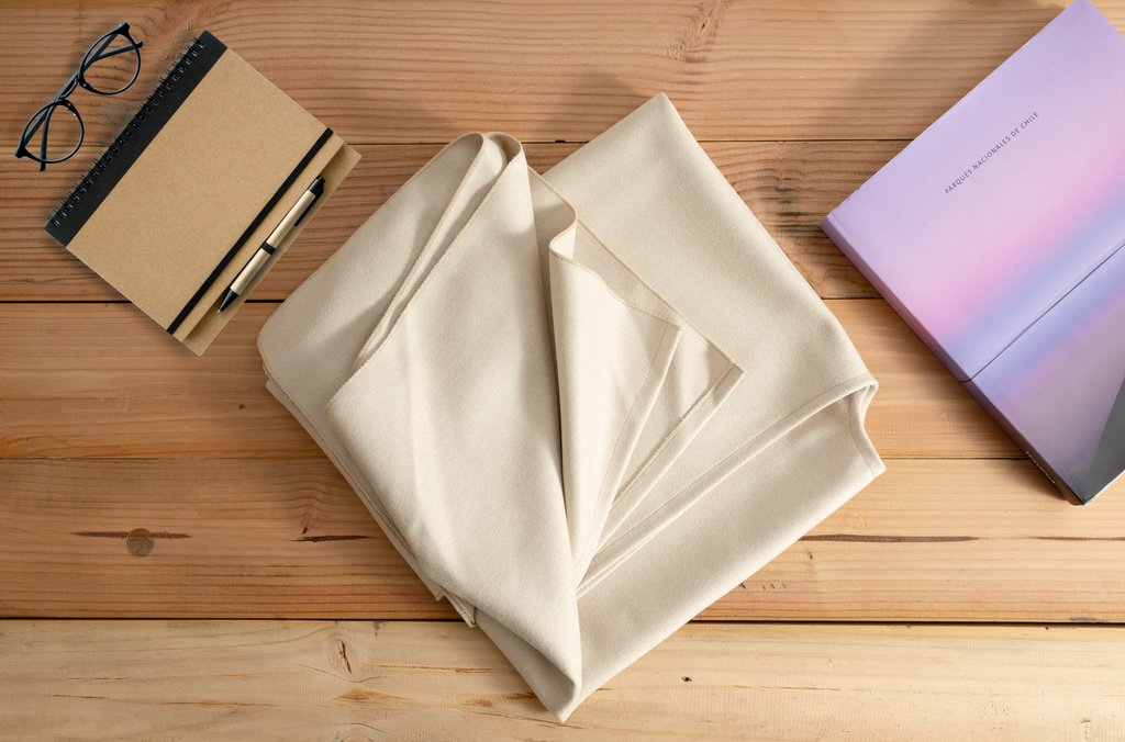 Ruana de Lana Merino Beige