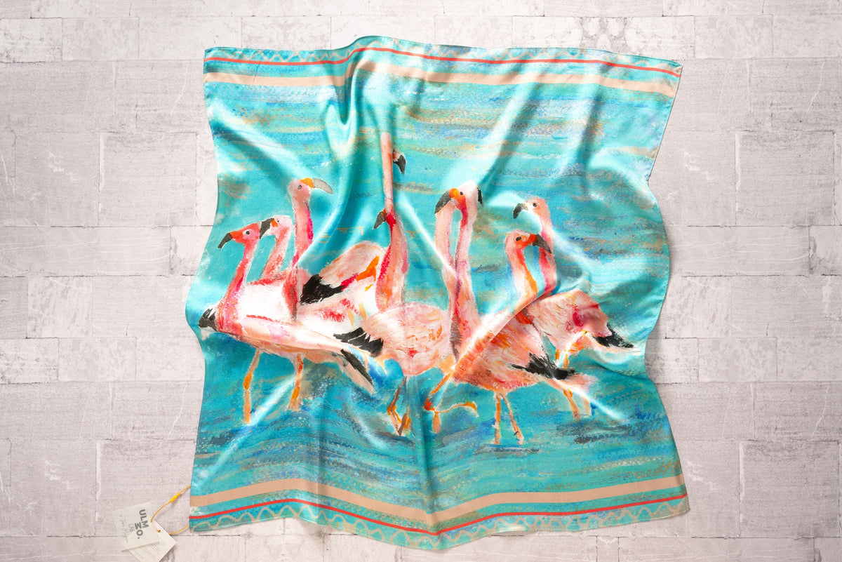 Pañuelo de Seda Flamencos x Tere Mujica