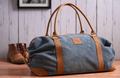 Bolso ULMMO cuero reno Azul Petróleo con mangos de cuero