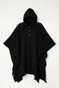 Poncho Tradicional Lana con Capucha - Negro - Creado en Chile