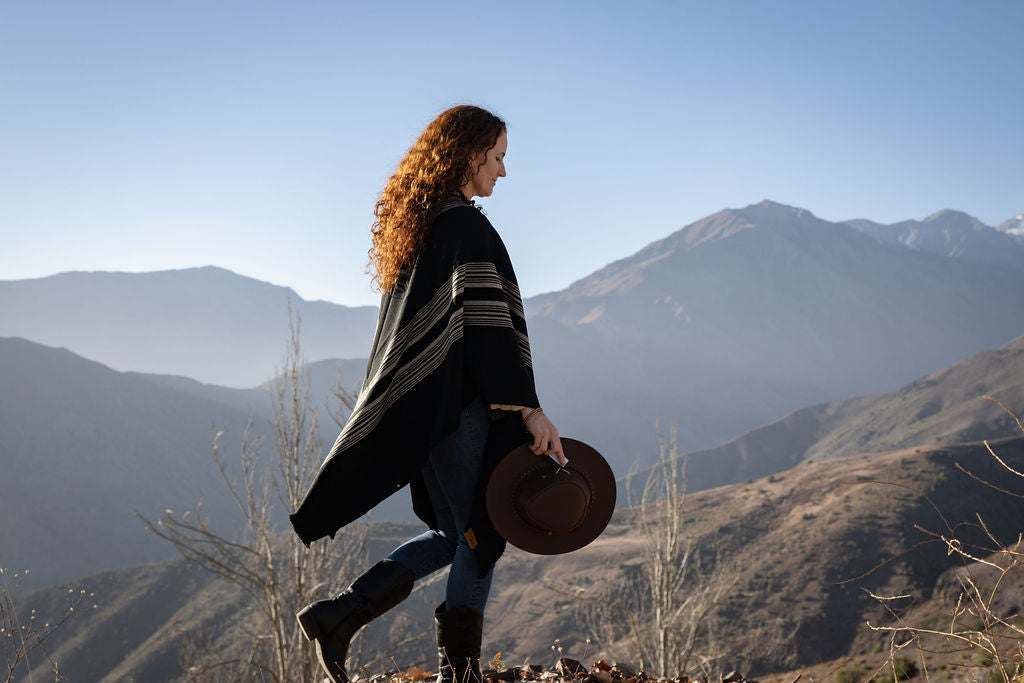 Poncho Tradicional Lana - Gris Marengo - Creado en Chile