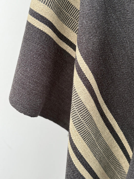 Poncho Peinecillo con Capucha -  Lana y Alpaca  - Marengo con Beige