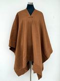 Poncho con Borde Enhuinchado  -  Lana y Alpaca  - Camel