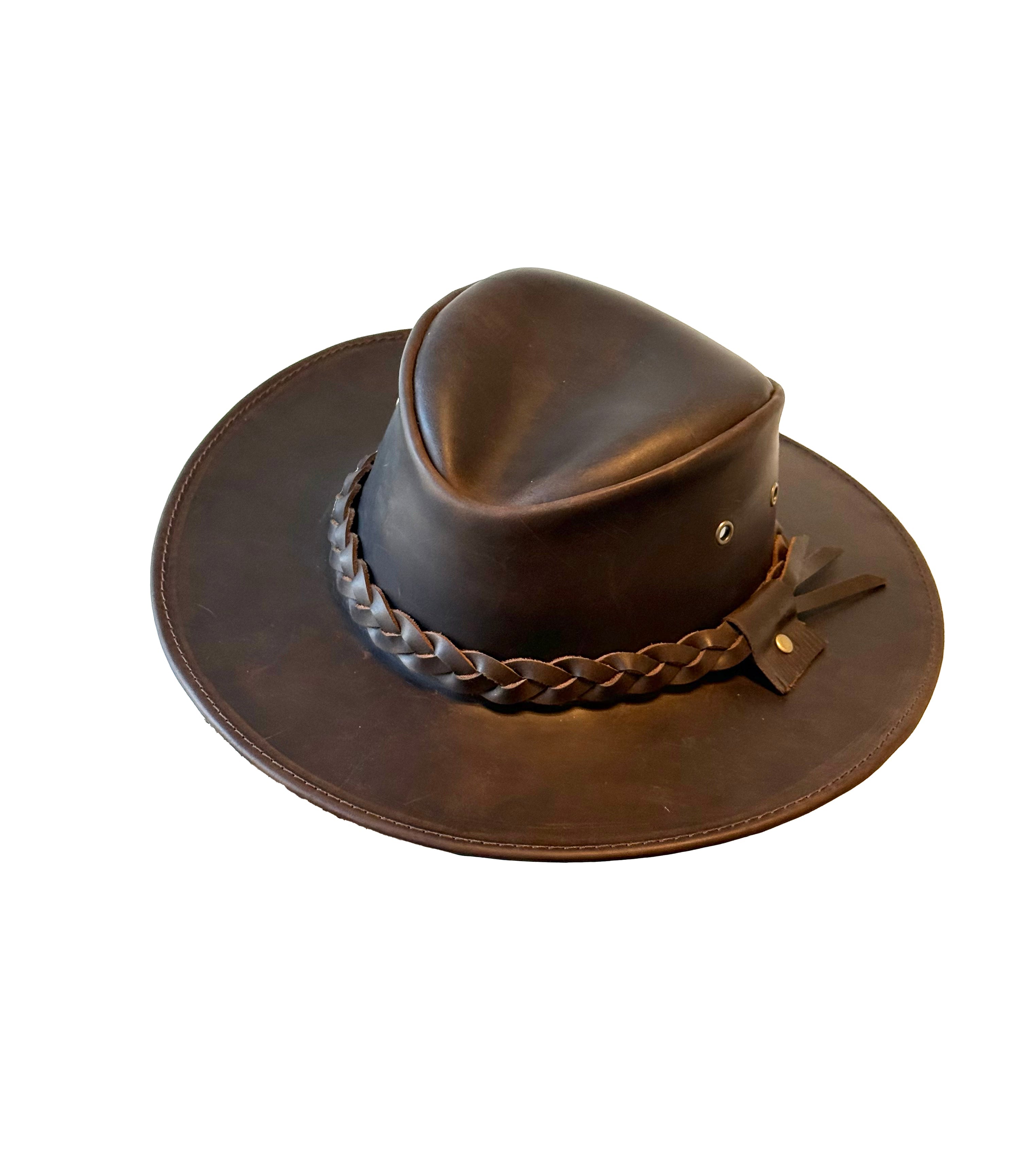 SOMBRERO DE CUERO CAFÉ - Creado en Chile