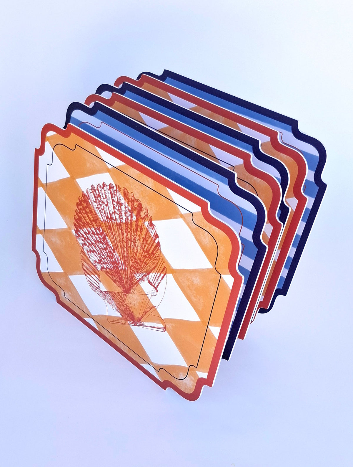 Set de 6 Individuales Rectangulares con Concha – Colección "Creado x Coty Abbott"