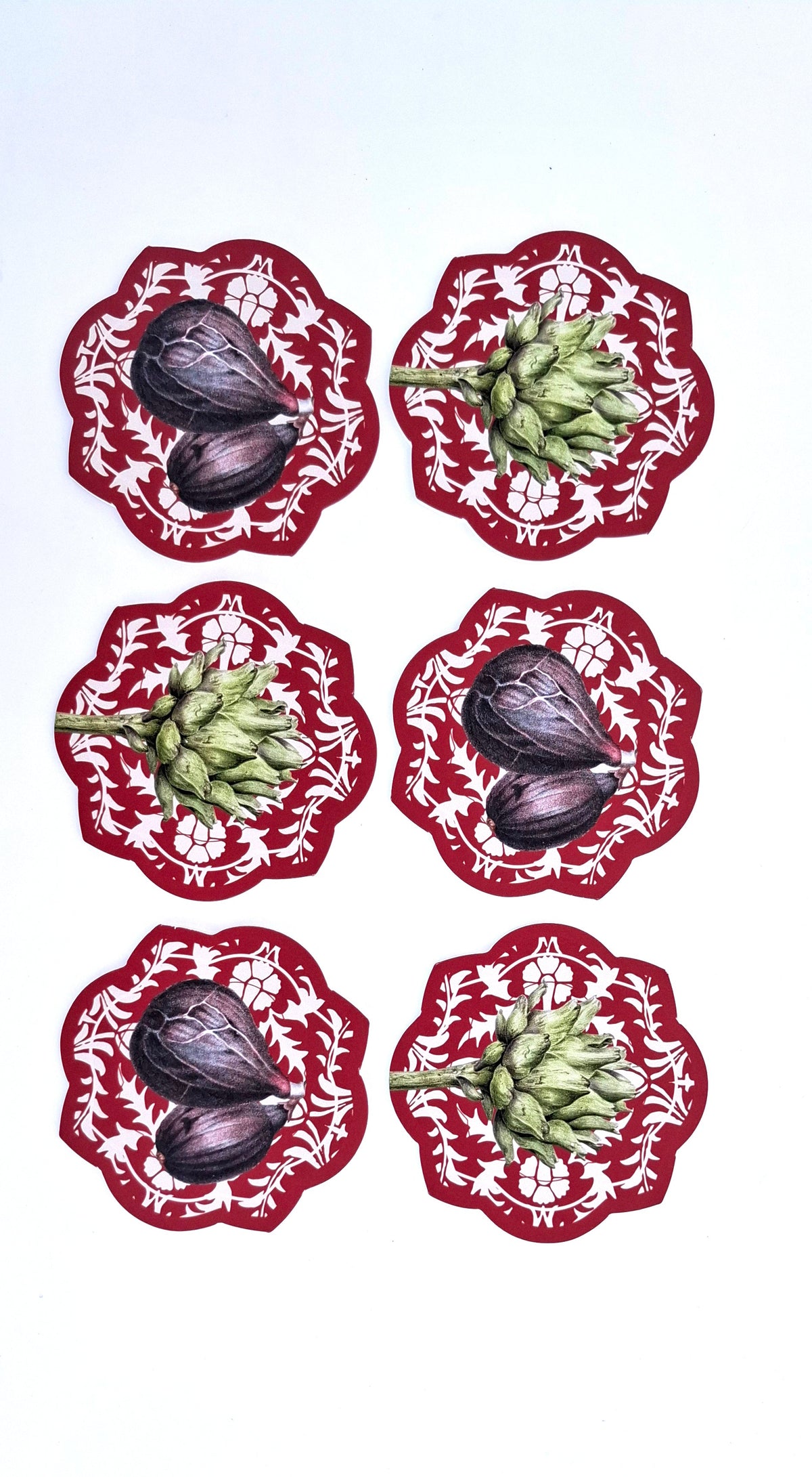 Set de 6 Posavasos Alcachofa e Higo - Creado x Coty Abbott