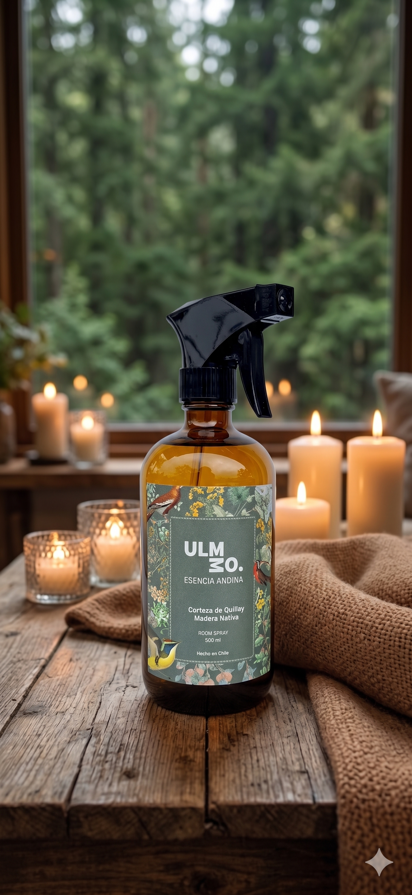 Room Spray Quillay y Maderas Nativas 450 ml vidrio