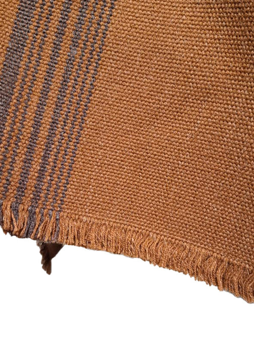 Poncho Tradicional Lana - Camel con líneas Gris Marengo