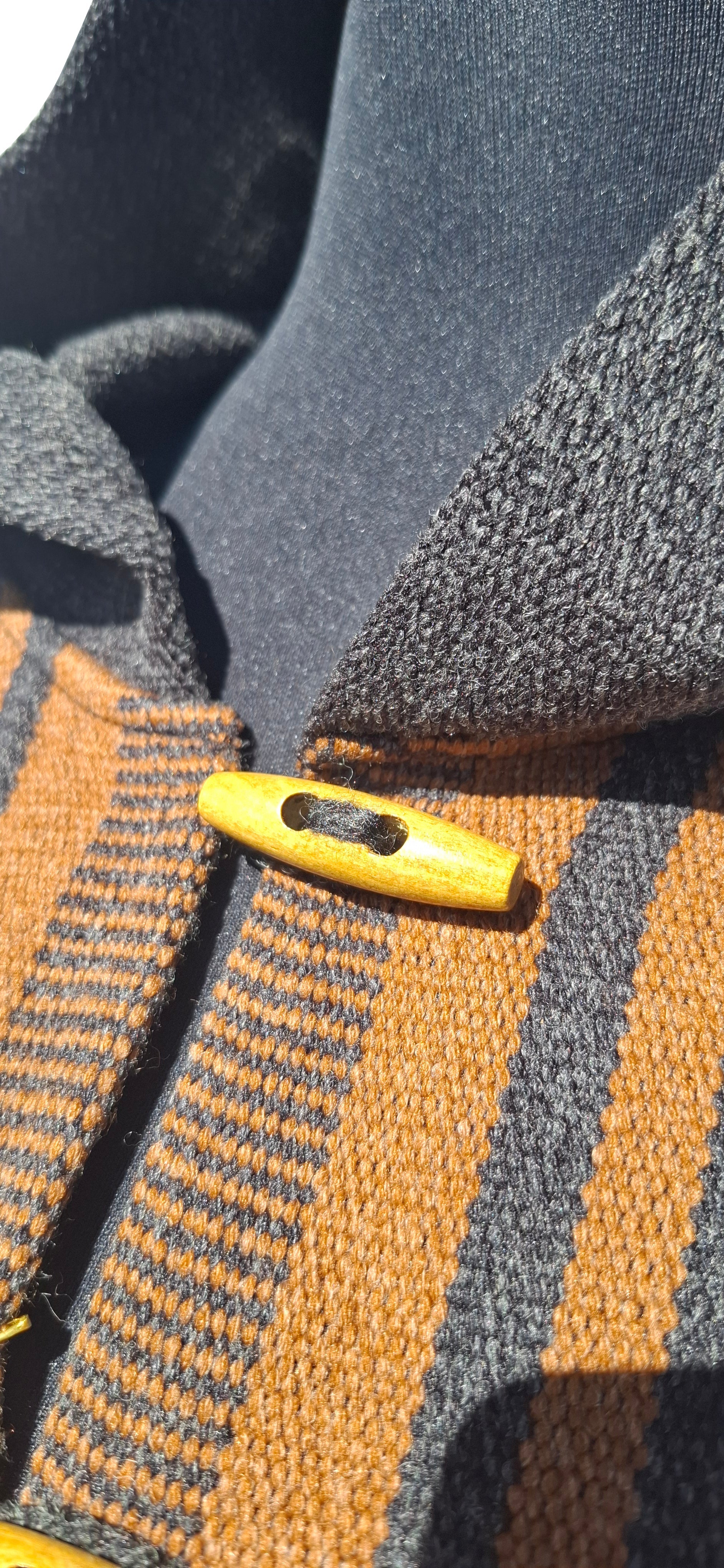 Poncho Peinecillo con Capucha -  Lana y Alpaca  - Marengo con Vicuña
