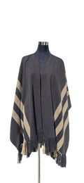 Ruana Flecos - Lana y Alpaca - Marengo-Beige