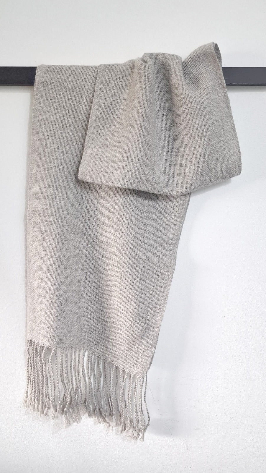 Bufanda alpaca unisex / Gris Claro - Creado en Chile