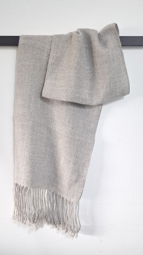 Bufanda alpaca unisex / Gris Claro - Creado en Chile