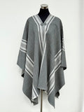 Poncho Peinecillo -  Lana y Alpaca  - Gris con Blanco