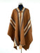 Poncho Tradicional Lana - Camel con Líneas Café - Creado en Chile