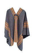 Poncho Peinecillo -  Lana y Alpaca  - Marengo con Camel - Creado en Chile